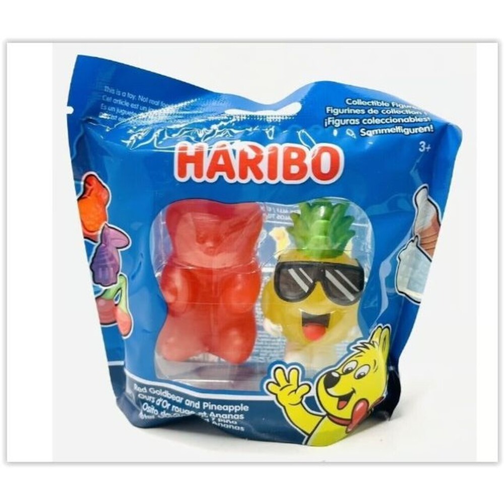 Haribo GUMMY BEAR Collectible Mini Figures Toy RED GOLDBEAR & PINEAPPLE NEW